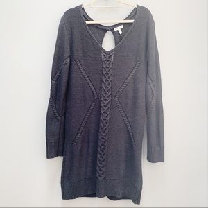 Leith Charcoal Grey Sweater Dress 3D knit size L